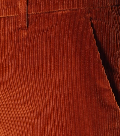 Shop Etro Corduroy Flared Pants In Orange