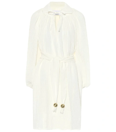 Shop Lisa Marie Fernandez Poet Linen-blend Gauze Minidress In White