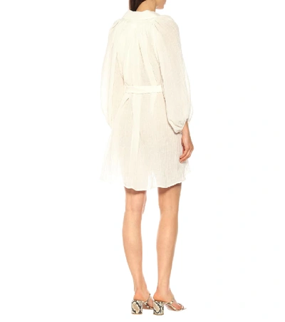 Shop Lisa Marie Fernandez Poet Linen-blend Gauze Minidress In White