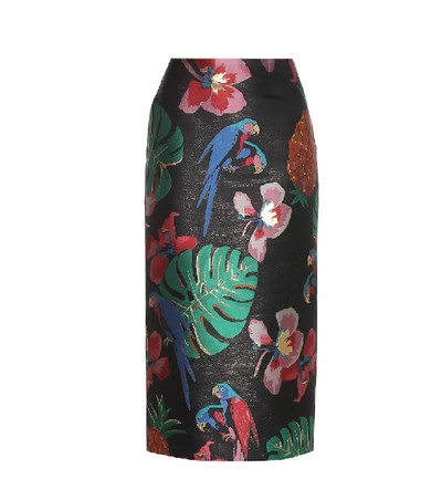 Shop Valentino Brocade Skirt In Multicoloured
