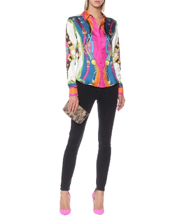 Shop Versace Printed Silk Shirt In Multicoloured