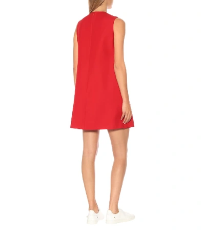 Shop Valentino Wool And Silk-crêpe Minidress In Red