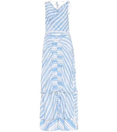 Shop Altuzarra Gaeta Striped Silk Dress In Blue