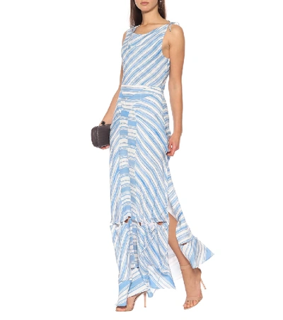 Shop Altuzarra Gaeta Striped Silk Dress In Blue