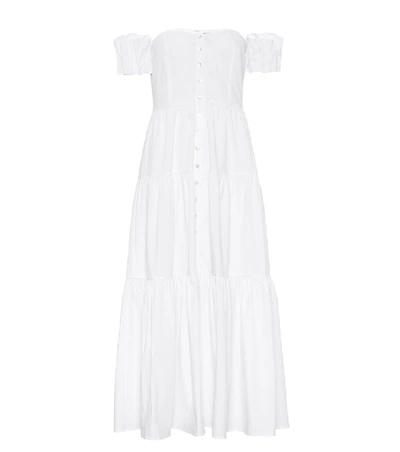 Shop Staud Elio Cotton Maxi Dress In White