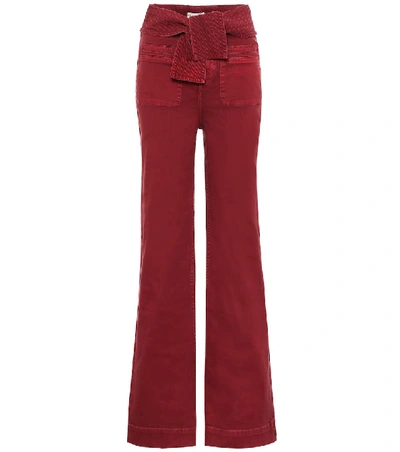 Shop Ulla Johnson Wade High-rise Wide-leg Jeans In Red