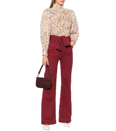 Shop Ulla Johnson Wade High-rise Wide-leg Jeans In Red