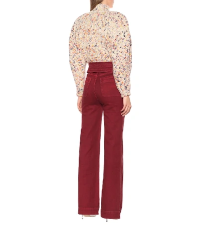 Shop Ulla Johnson Wade High-rise Wide-leg Jeans In Red