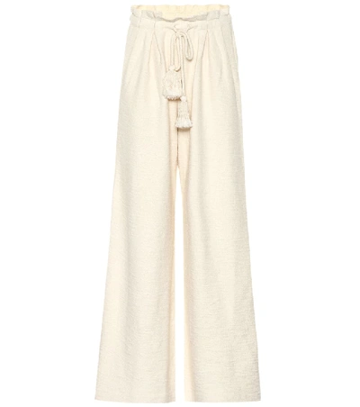 Shop Ulla Johnson Ayana Cotton-fleece Pants In White