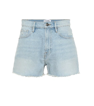 Shop Frame Le Vintage High-rise Denim Shorts In Blue