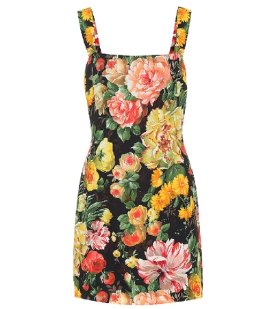 Shop Dolce & Gabbana Floral-printed Minidress In Multicoloured