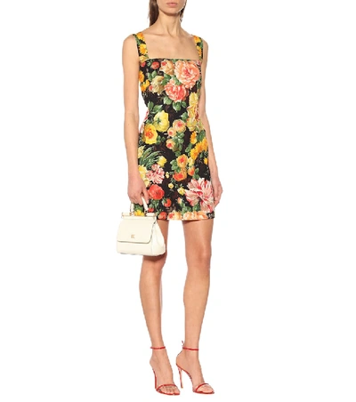 Shop Dolce & Gabbana Floral-printed Minidress In Multicoloured