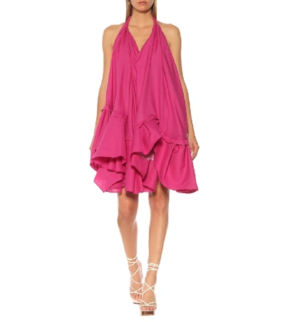 Shop Jacquemus La Dressing Gown Rosa Wool Minidress In Pink