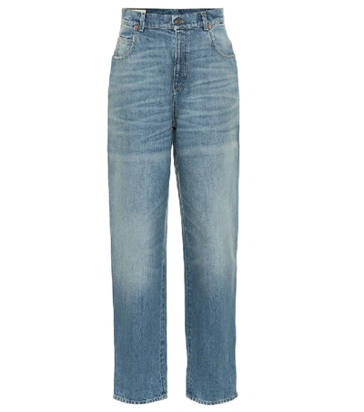 Shop Gucci High-rise Wide-leg Jeans In Blue