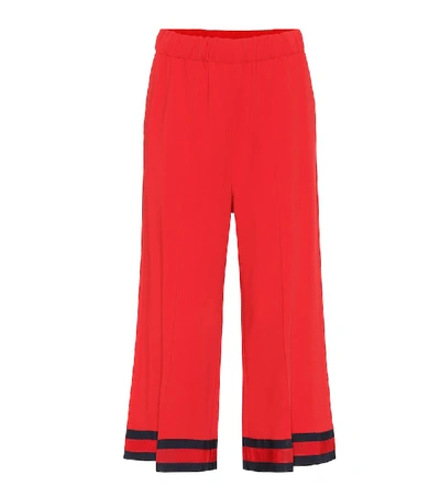 Shop Gucci High-rise Culottes In Red