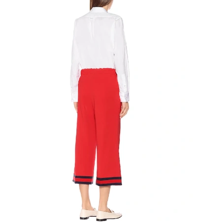 Shop Gucci High-rise Culottes In Red