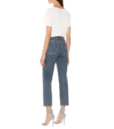 Shop M.i.h. Jeans Daily Crop High-rise Straight Jeans In Blue