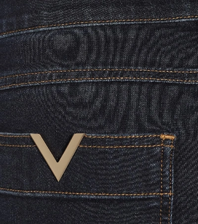Shop Valentino Stretch-denim Slim Jeans In Blue
