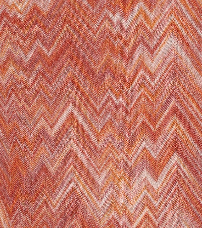 Shop Missoni Striped Knit Minidress In Orange