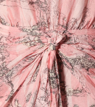 Shop Loveshackfancy Cotton And Silk Minidress In Pink