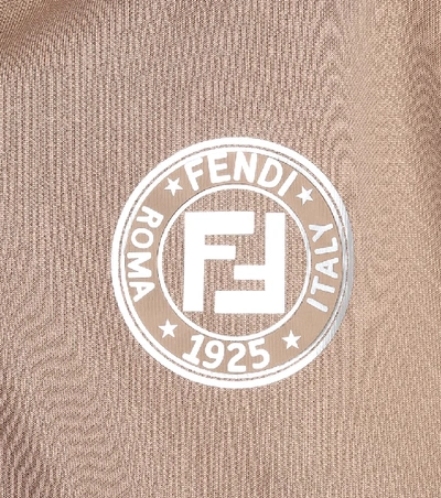 Shop Fendi Ff Jersey Track Jacket In Beige