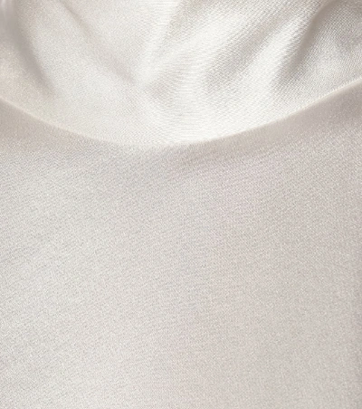 Shop Galvan Tie-neck Satin Bridal Top In White