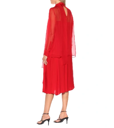 Shop Valentino Chiffon Blouse In Red