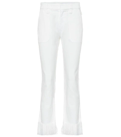 Shop Chloé High-waisted Cropped Jeans In White