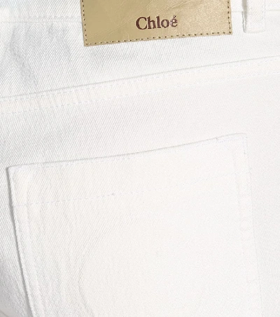 Shop Chloé High-waisted Cropped Jeans In White