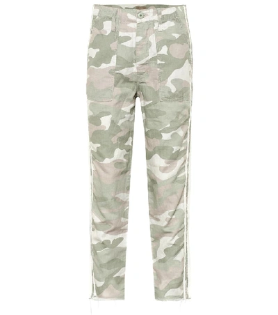 Shop Mother The Shaker Chop Crop Fray Pants In Green
