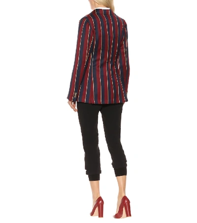 Shop Giuliva Heritage Collection The Stella Striped Wool Blazer In Red