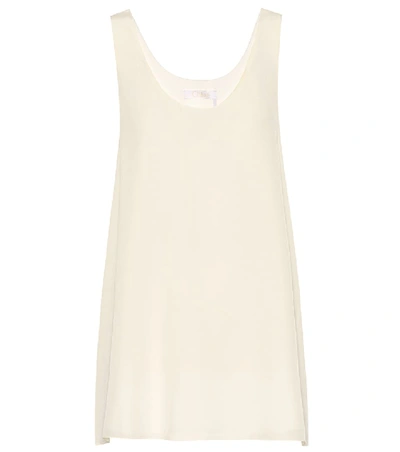 Shop Chloé Silk Crêpe Tank Top In White