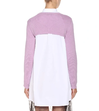 Shop Valentino Cropped Cashmere Sweater In Purple