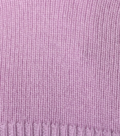 Shop Valentino Cropped Cashmere Sweater In Purple