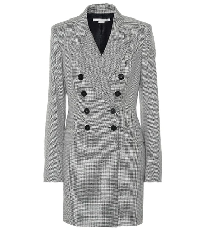 Shop Stella Mccartney Houndstooth Wool Dress In Grey