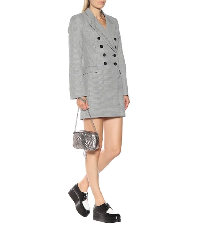 Shop Stella Mccartney Houndstooth Wool Dress In Grey