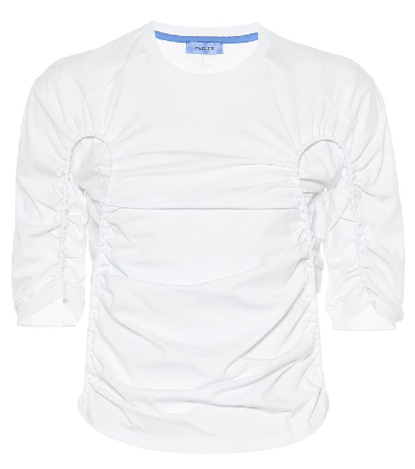 ruched white shirt
