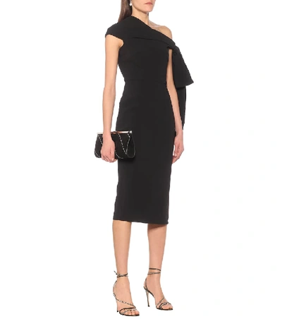 Shop Roland Mouret Howe One-shoulder Midi Dress In Black