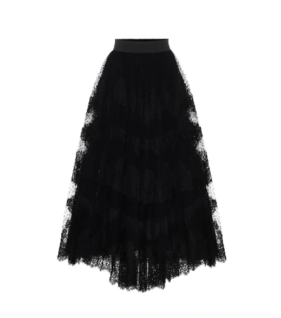 Shop Dolce & Gabbana Tulle Maxi Skirt In Black