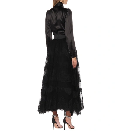 Shop Dolce & Gabbana Tulle Maxi Skirt In Black