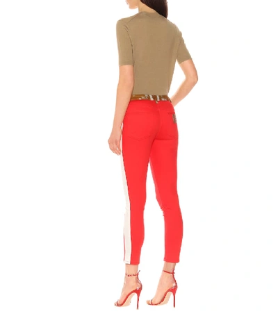 Shop Burberry Mid-rise Straight Jeans In Red