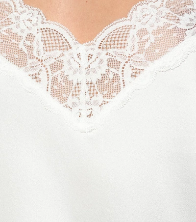 Shop Stella Mccartney Lace-trimmed Silk Camisole In White