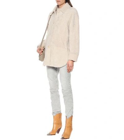 Shop Isabel Marant Sarvey Shearling Jacket In White