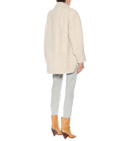 Shop Isabel Marant Sarvey Shearling Jacket In White