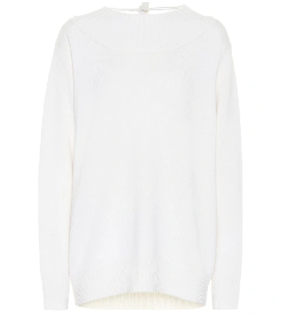 Shop Chloé Oversized Cashmere Sweater In White