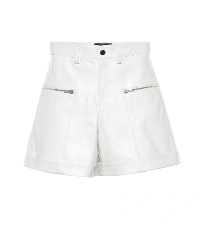 Shop Isabel Marant Cedar High-rise Leather Shorts In White