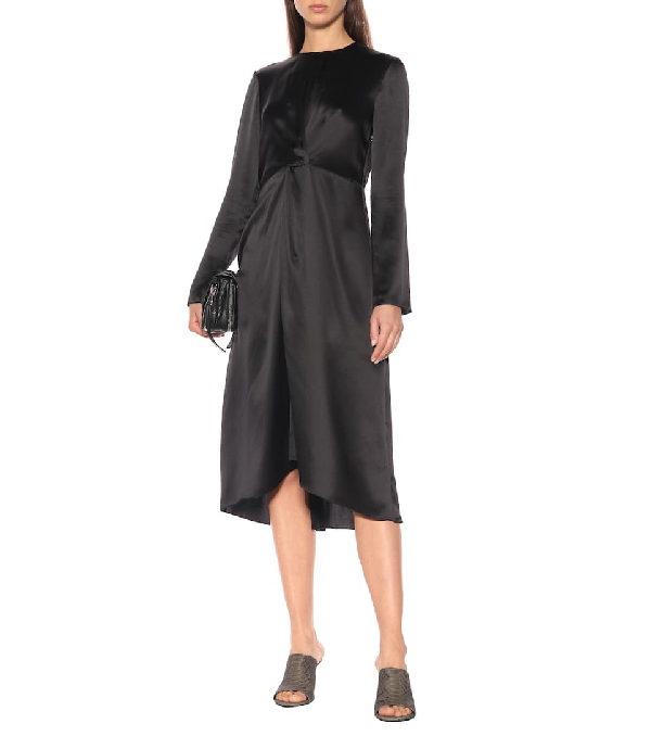 vince black silk dress