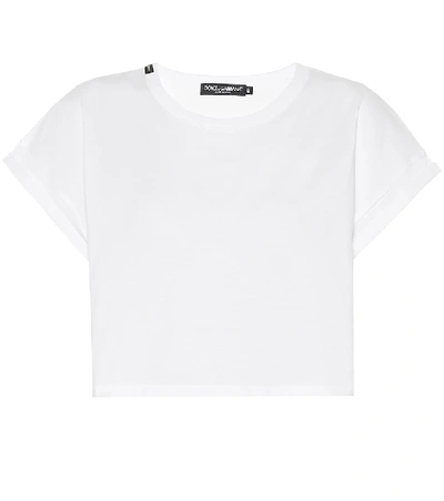 Shop Dolce & Gabbana Cropped Cotton T-shirt In White