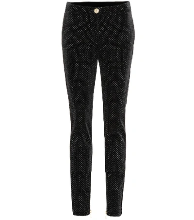 Shop Balmain Ankle-zip Pants In Black