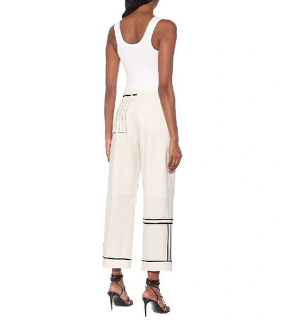 Shop Monse Stretch-wool Straight Pants In White